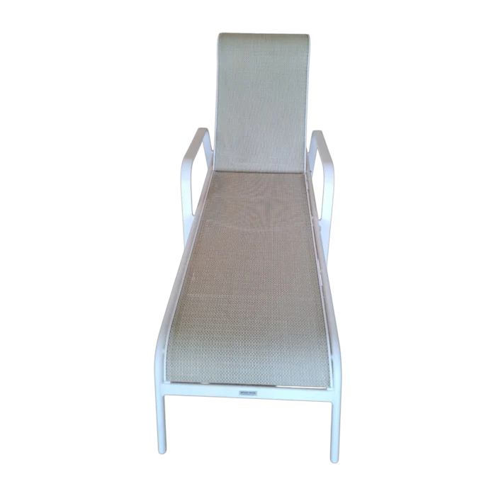 LISMORE SunBed — Aluminum, textline— White — 66x200xH52/35cm