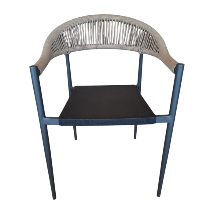 Siena Rope oUTDOOR Armchair- honey pvc rope - black textline-aluminium - W57xD60xH77cm