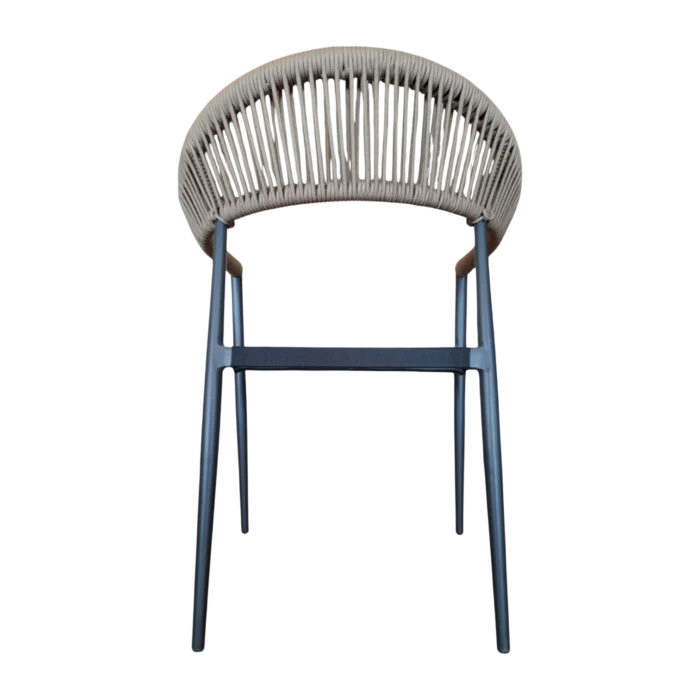 Siena Rope oUTDOOR Armchair- honey pvc rope - black textline-aluminium - W57xD60xH77cm