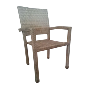Caroline Outdoor Chair — Aluminum, Wicker — 56(L) x 59(D) x 90(H) cm Beige