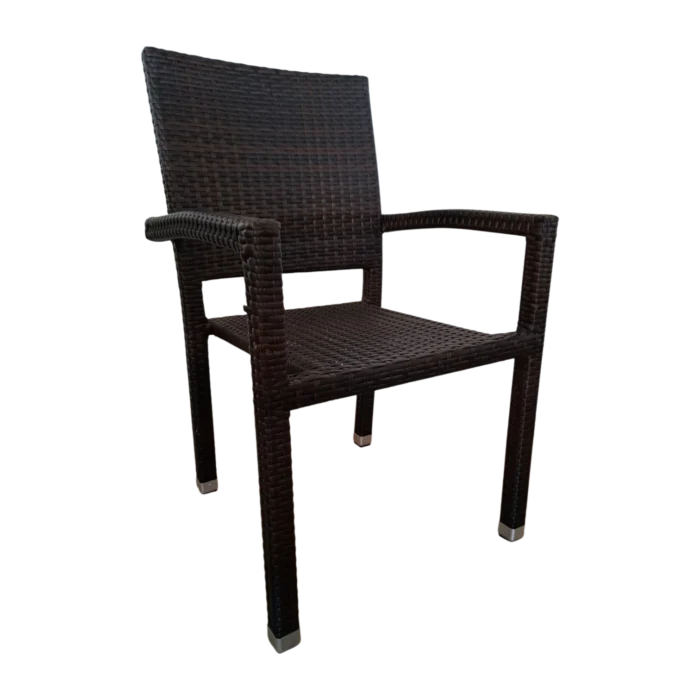 Caroline Outdoor Chair — Aluminum, Wicker — 56(L) x 59(D) x 90(H) cm Black