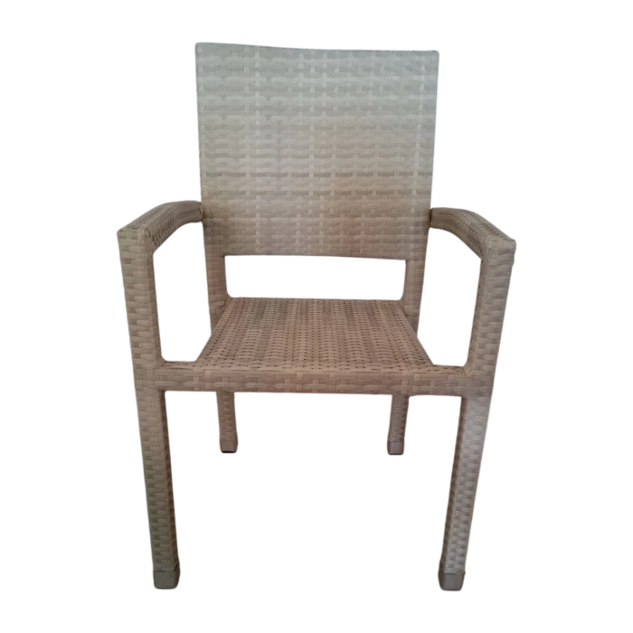 Caroline Outdoor Chair — Aluminum, Wicker — 56(L) x 59(D) x 90(H) cm Beige
