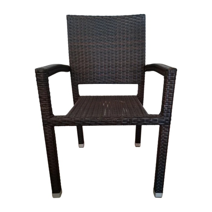 Caroline Outdoor Chair — Aluminum, Wicker — 56(L) x 59(D) x 90(H) cm Black