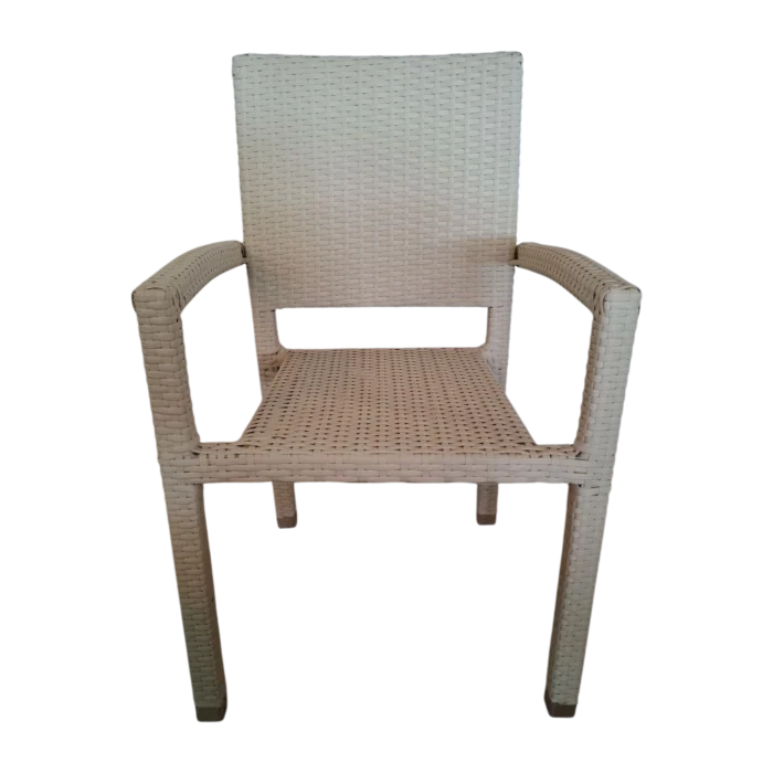 Caroline Outdoor Chair — Aluminum, Wicker — 56(L) x 59(D) x 90(H) cm White