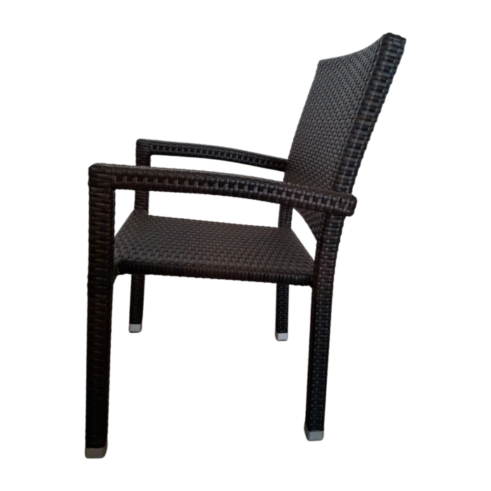 Caroline Outdoor Chair — Aluminum, Wicker — 56(L) x 59(D) x 90(H) cm Black
