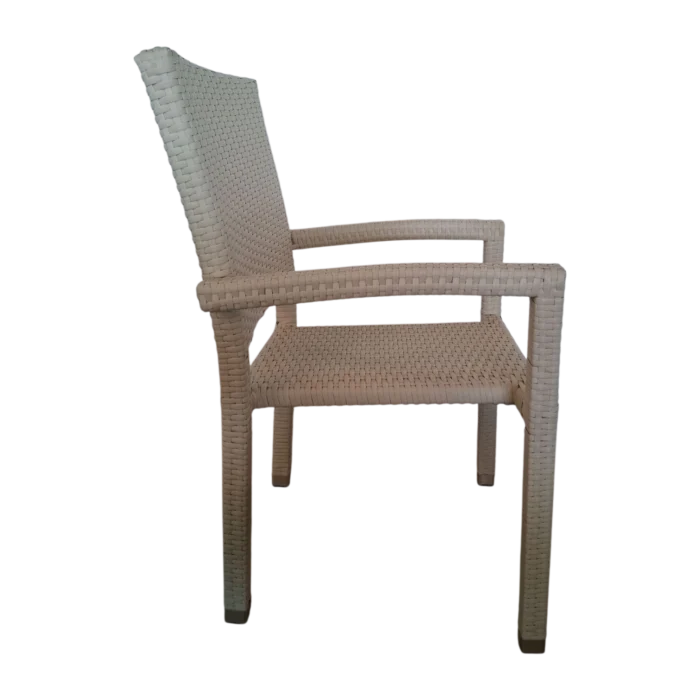 Caroline Outdoor Chair — Aluminum, Wicker — 56(L) x 59(D) x 90(H) cm White