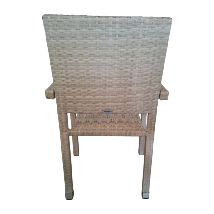 Caroline Outdoor Chair — Aluminum, Wicker — 56(L) x 59(D) x 90(H) cm Beige