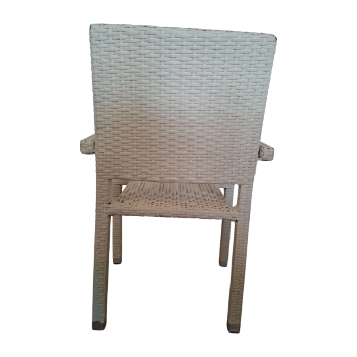 Caroline Outdoor Chair — Aluminum, Wicker — 56(L) x 59(D) x 90(H) cm White
