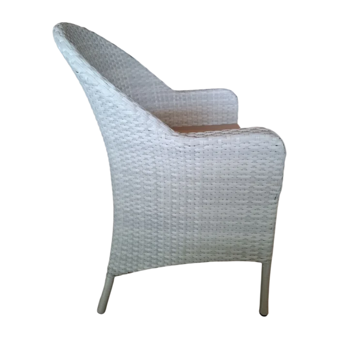 ALUMINIUM WICKER CHAIR WITH CUSHION OUTDOOR