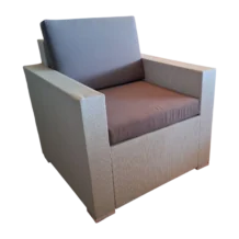 Freetown 1st OutdoorSofa — wicker, Fabric — light Grey — 74(L) x 74(D) x 72(H) cm