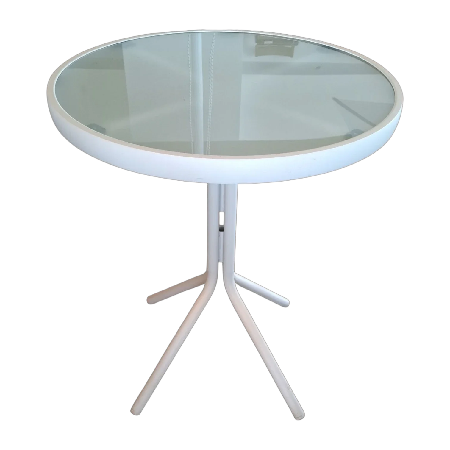 001196037057_FY-JX30211 1-White- ALUMINIUM TABLE 60XH68cm With MILKY GLASS
