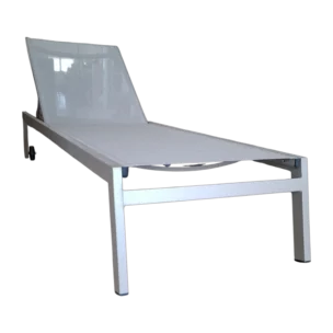 Sunbed— Aluminum, Polyester — 195(L) x 65(D) x 34(H) cm White - Grey
