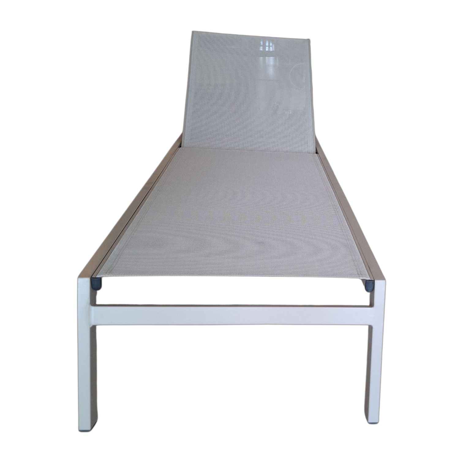 001196037058_FY-990133 2-White_Grey Sunbed— Aluminum, Polyester — 195(L) x 65(D) x 34(H) cm White - Grey
