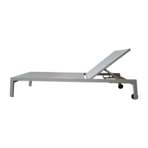 Sunbed— Aluminum, Polyester — 195(L) x 65(D) x 34(H) cm White - Grey