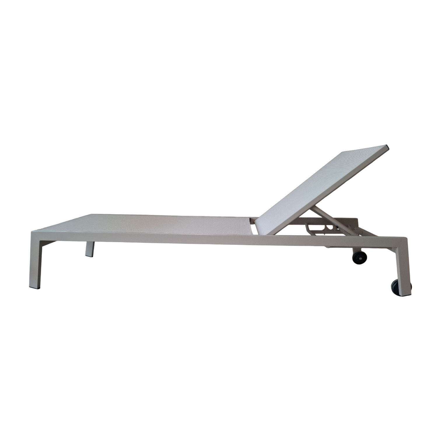 001196037058_FY-990133 3-White_Grey Sunbed— Aluminum, Polyester — 195(L) x 65(D) x 34(H) cm White - Grey