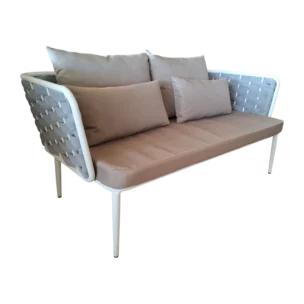OutDoor - Candon 2 Sofa — Aluminum — White, Grey, Brown