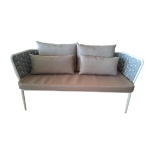 OutDoor - Candon 2 Sofa — Aluminum — White, Grey, Brown
