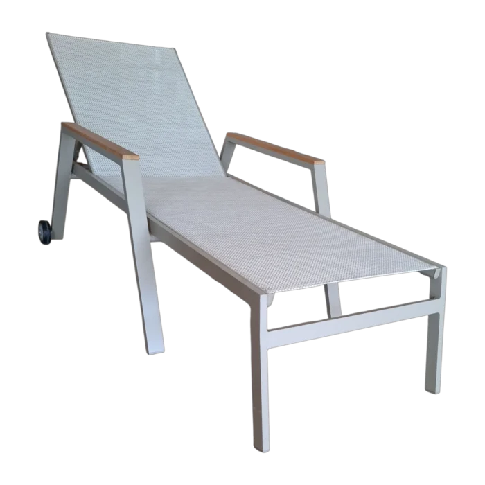 ALUMINIUM TEXTLINE SUNBED - Sorrento - TextLine and ALUMINIUM fRAME - 198x68xH45cm