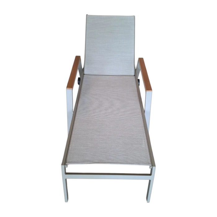 ALUMINIUM TEXTLINE SUNBED - Sorrento - TextLine and ALUMINIUM fRAME - 198x68xH45cm