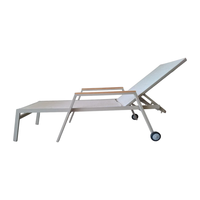 ALUMINIUM TEXTLINE SUNBED - Sorrento - TextLine and ALUMINIUM fRAME - 198x68xH45cm