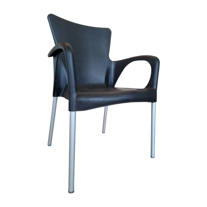 Outdoor Plastic Chair 46 (L) x 57 (D) x 84 (H) Black