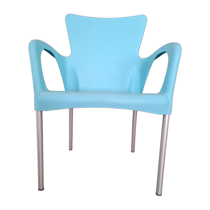 Outdoor Plastic Chair 46 (L) x 57 (D) x 84 (H) Light Blue