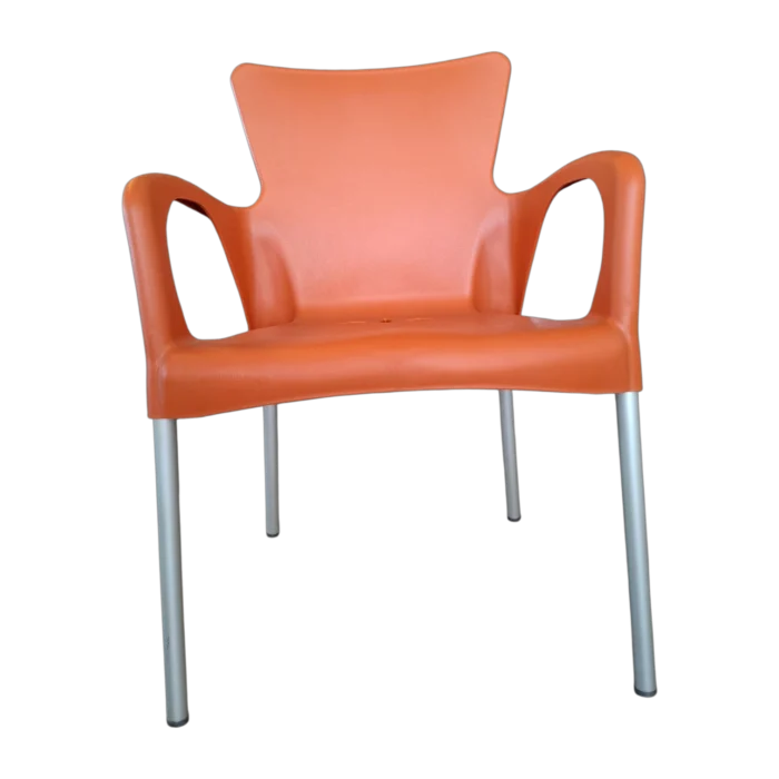 Outdoor Plastic Chair 46 (L) x 57 (D) x 84 (H) Orange