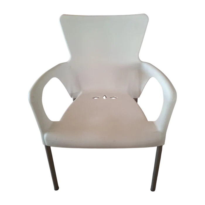 Outdoor Plastic Chair 46 (L) x 57 (D) x 84 (H) White
