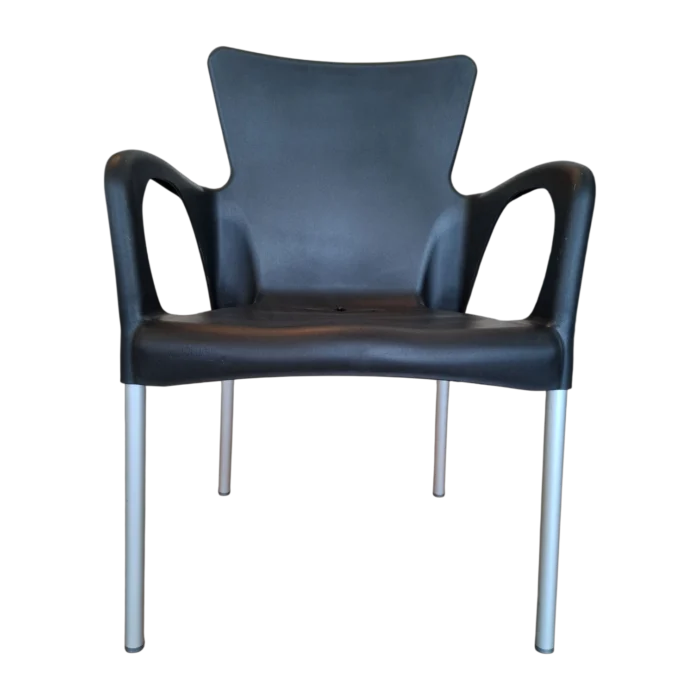 Outdoor Plastic Chair 46 (L) x 57 (D) x 84 (H) Black