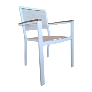 Porto Outdoor armChair — Aluminum, Textline- White- 56x58x86cm