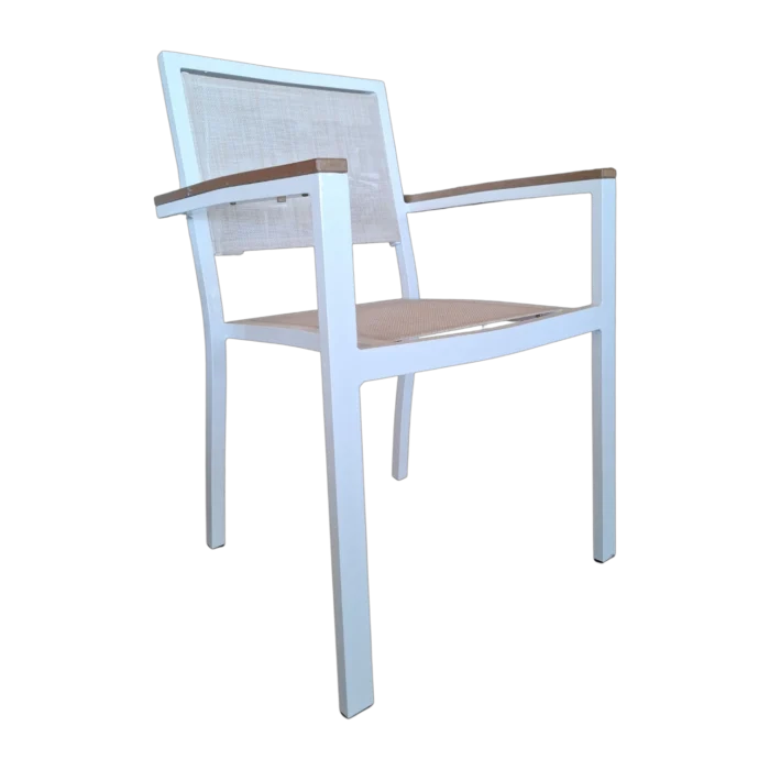 Porto Outdoor armChair — Aluminum, Textline- White- 56x58x86cm