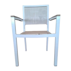 Porto Outdoor armChair — Aluminum, Textline- White- 56x58x86cm