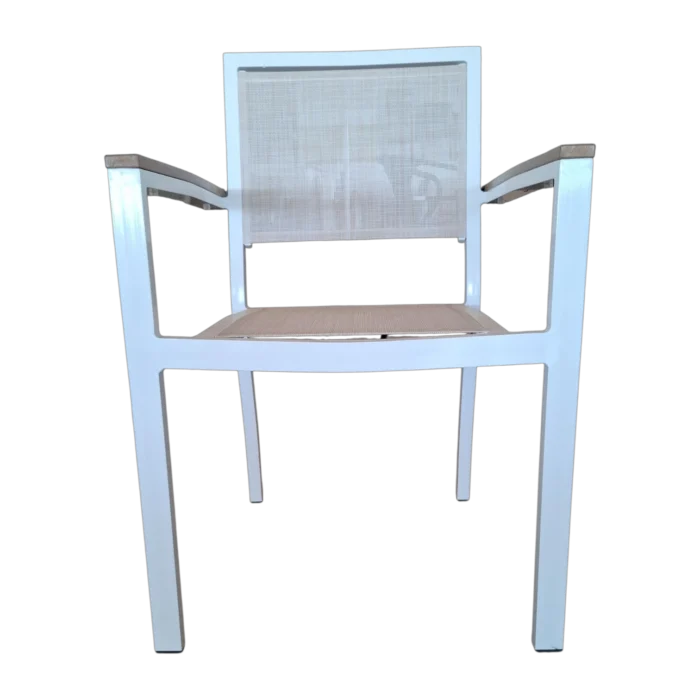 Porto Outdoor armChair — Aluminum, Textline- White- 56x58x86cm