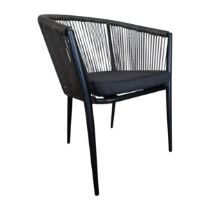 Kiel Chair — Aluminum, Wicker — Black - 58*63*80cm