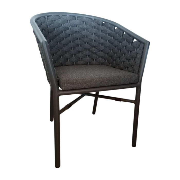 Tuscany Rope Chair - Ratan- Dark Grey - 57x62xH80cm