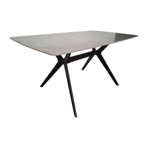 Hanko 160 Dining Table — Marble, Metal — Black, Grey —160/180x90x75cm