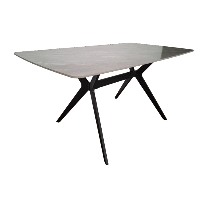 Hanko 160 Dining Table — Marble, Metal — Black, Grey —160/180x90x75cm