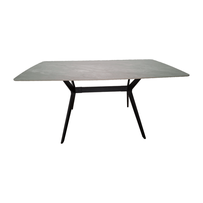 Hanko 160 Dining Table — Marble, Metal — Black, Grey —160/180x90x75cm