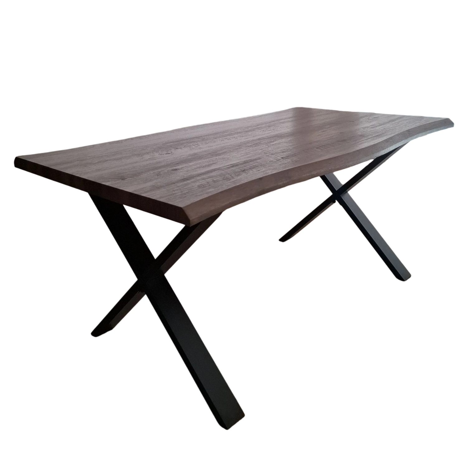 012325039010_CE-DT2256 1-Natural OutDoor Table - Wood top and metal legs- brown - DT22256