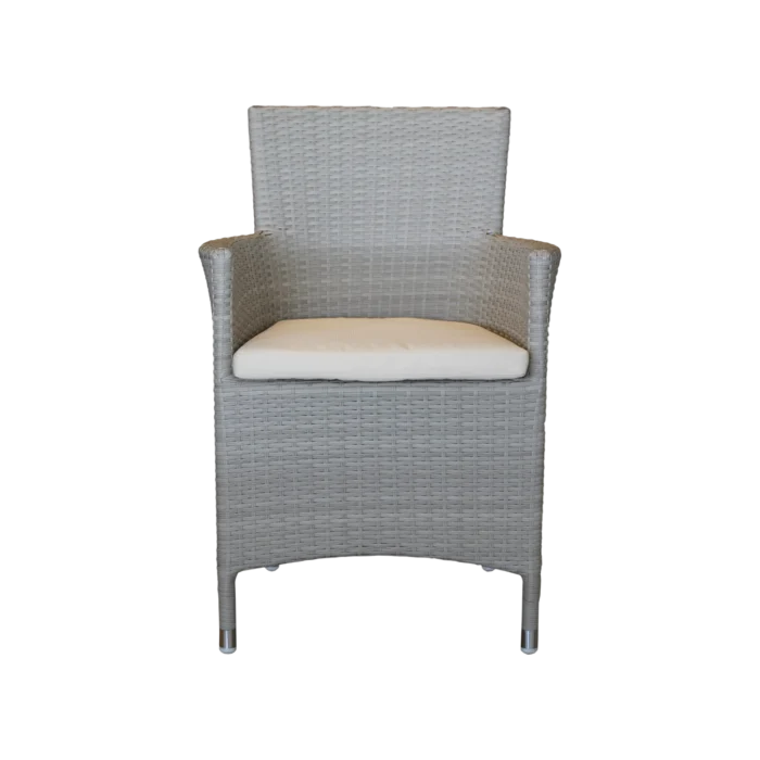 Alice 2 Armchair — Aluminum, Wicker - Beige - L57xD58xH85cm