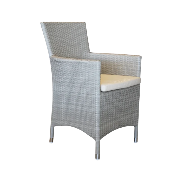 Alice 2 Armchair — Aluminum, Wicker - Beige - L57xD58xH85cm