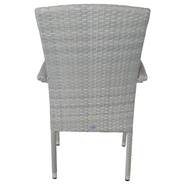 OUTDOOR ALUMINIUM WICKER CHAIR WITH ARMS BEIGE