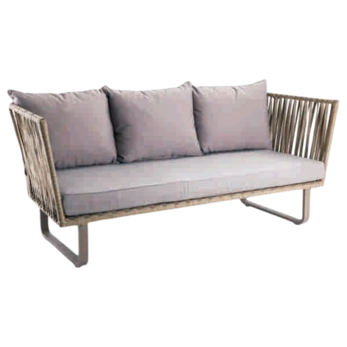 Carmona3 st Sofa — Wicker — Beige— W198xD82xH81/29cm