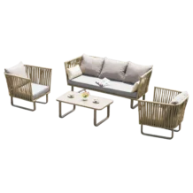 Carmona3 st Sofa — Wicker — Beige— W198xD82xH81/29cm