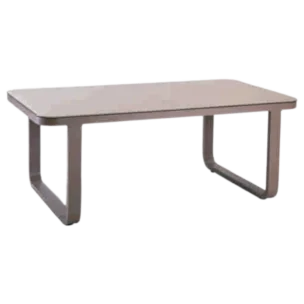 ALUMINIUM COFFEE TABLE WITH GLASS 110x60xH42cm