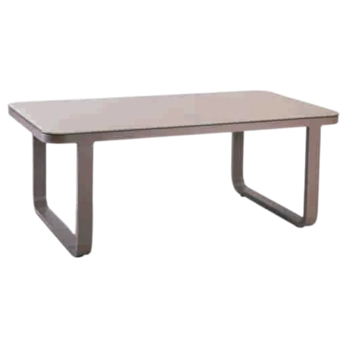 ALUMINIUM COFFEE TABLE WITH GLASS 110x60xH42cm