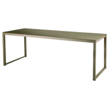 Getafe Dining Table — Aluminum, Glass — Brown - 200x80xH74cm