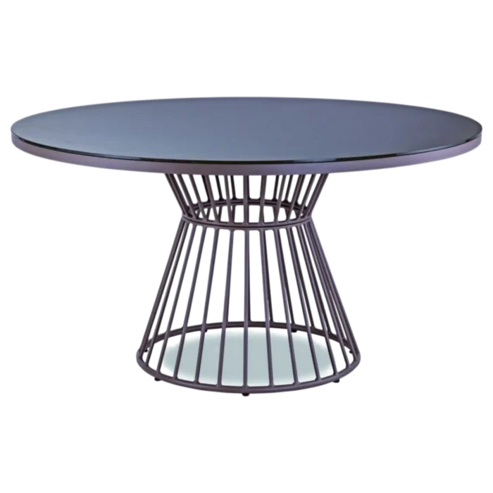 OutDooor- Round Table- Glass top,metal legs - Palama - Ø140xH74cm