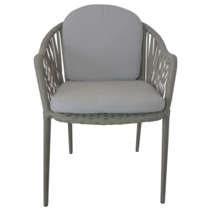 Daloa Dining Armchair — Aluminum and wave - Light Grey