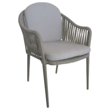 Daloa Dining Armchair — Aluminum and wave - Light Grey